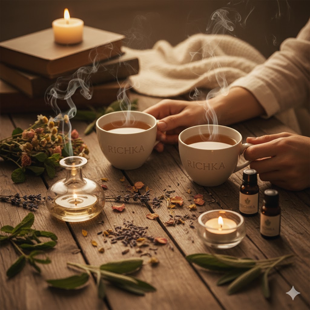 Ідеальні комбінації ароматів ефірних олій та трав'яного чаю для романтичної вечері